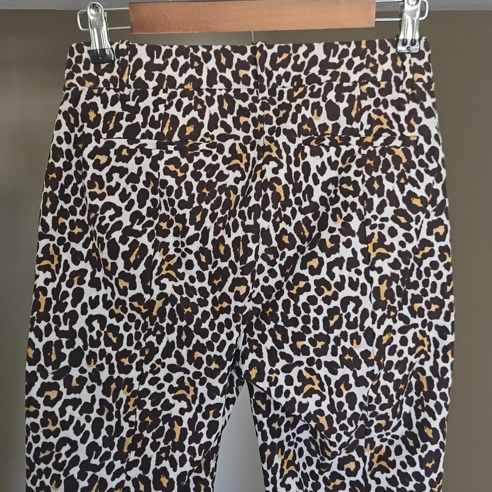 J.Crew Leopard Print High Rise Slim Ankle Pants Size 0
